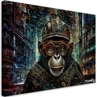 LEINWANDBILD Abstrakter Affe 60x40cm - Grau, Textil (60/40cm) - Feeby