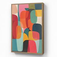 WANDLEUCHTE MIT AKKU Formen - Bunt - Abstrakt - Flugzeuge 60x90 cm - Multicolor, Holzwerkstoff (60/90/8cm) - OnlyWow