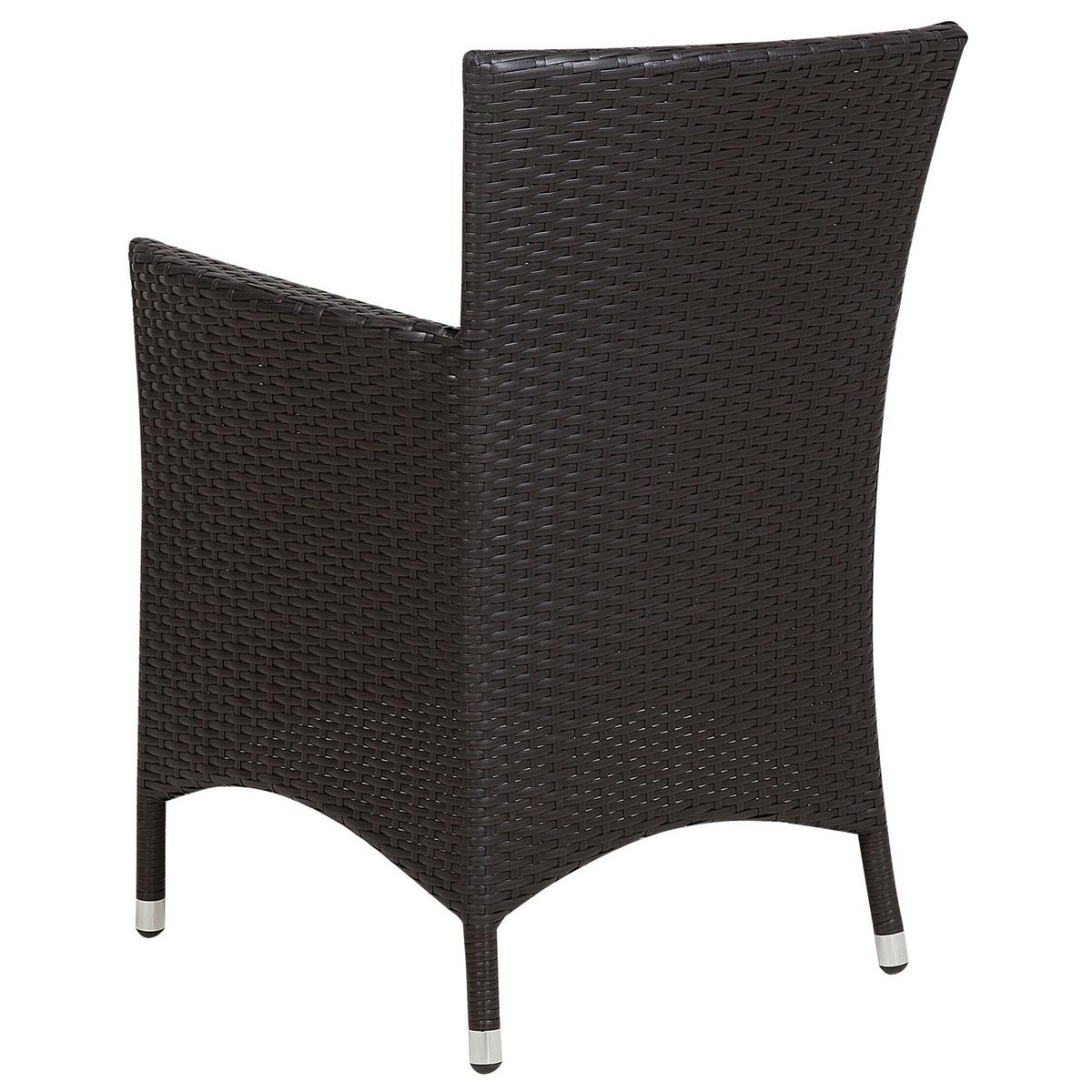 GARTENSESSEL 2er-Set PE Rattan cremeweiß Italy - Braun, Kunststoff (52/86/52cm) - Beliani