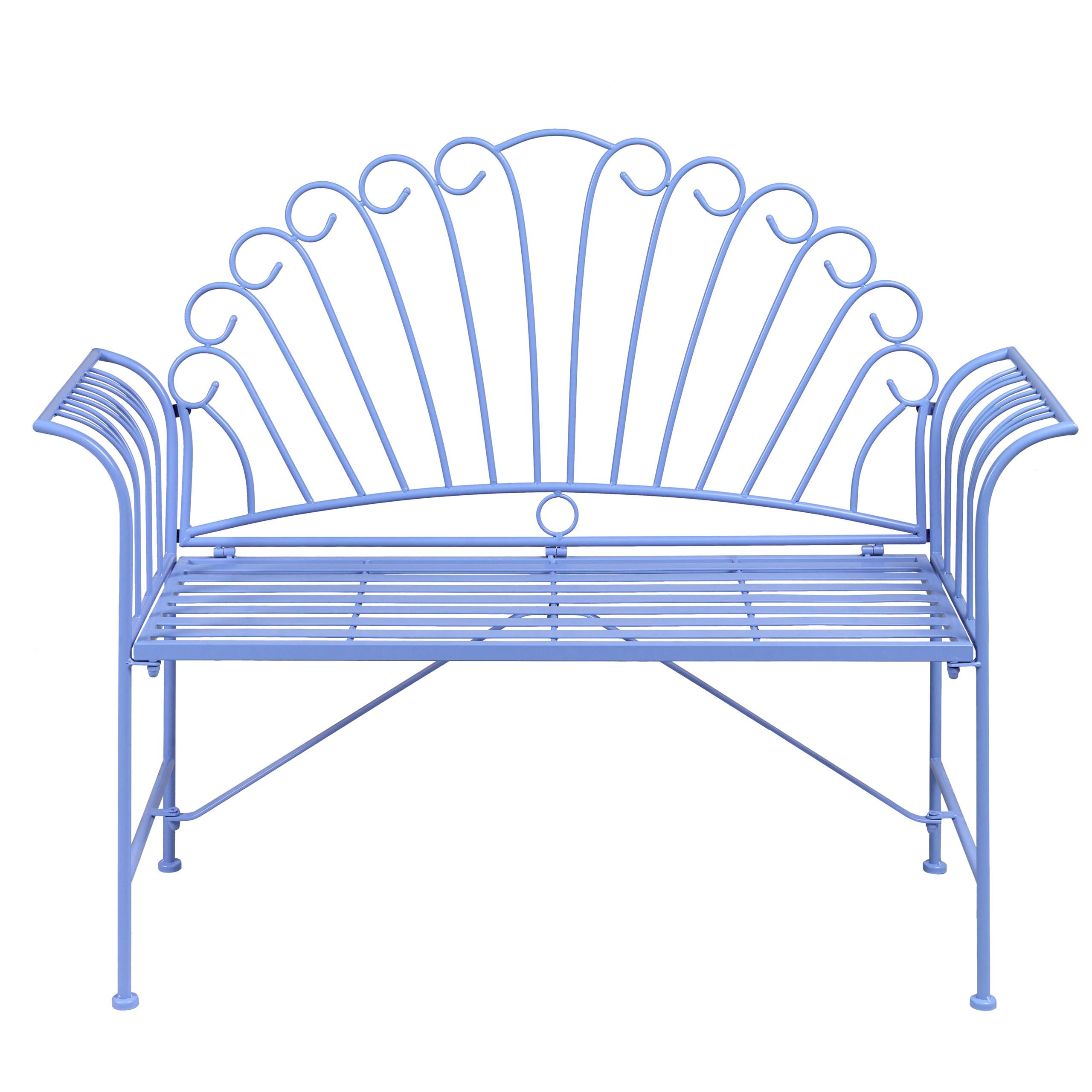 GARTENBANK Hellblau Cavinia - Blau, Metall (125/97/46cm) - Beliani