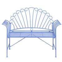 GARTENBANK Hellblau Cavinia - Blau, Metall (125/97/46cm) - Beliani