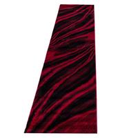 KURZFLORTEPPICH ASPEN, mit abstraktem Wellenmuster, Rot, 80 x 300 cm - Rot, Textil (80/300cm) - KADIMA DESIGN