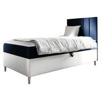 BOXBETT Maja Junior 1, Seite zum Öffnen des Bettkastens: Rechts - H3 - Blau/Weiß, Holz (80/200cm) - MIRJAN24