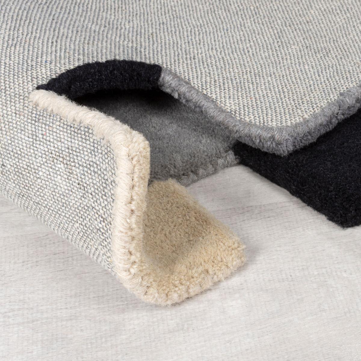 WOLLTEPPICH HALLEIN, geometrisch, Grau-Beige, 150 x 240 cm - Grau, Textil (150/240cm) - KADIMA DESIGN