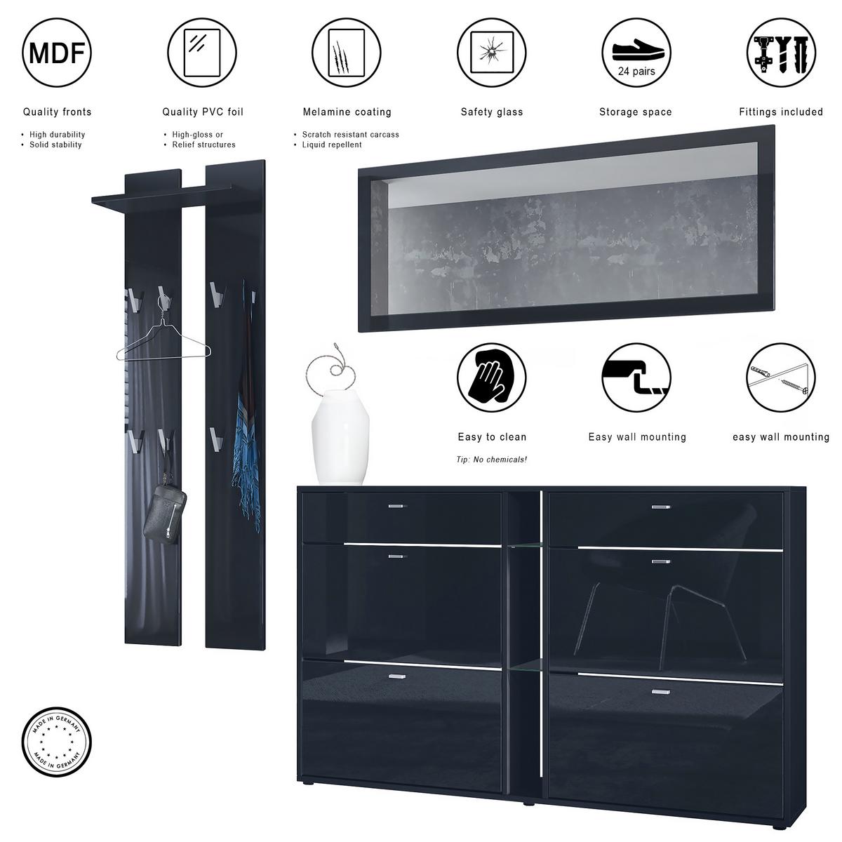 GARDEROBE Orlando Avola-Anthrazit - Anthrazit, Holzwerkstoff (215/210/28cm) - Vladon