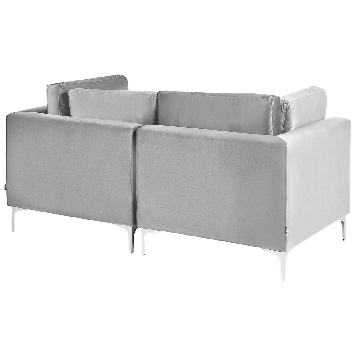MODULSOFA 2-Sitzer Grau Samtstoff Evja - Dunkelgrau, Textil (170/84/85cm) - Beliani