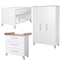 BABYZIMMER Leon 3-teilig I - Weiß, Holz (1/1/1cm) - Roba