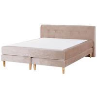 BOXSPRINGBETT 180/200cm Pastellrosa Marquise - Pink, Textil (180/200cm) - Beliani