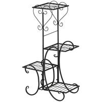 BLUMENSTÄNDER, Metall, Schwarz - Schwarz, Metall (24.5/80/45cm) - Outsunny