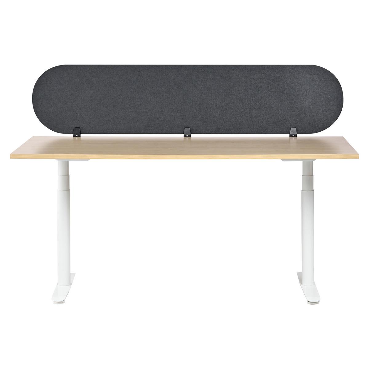 SCHREIBTISCHTRENNWAND 180/40 cm Dunkelgrau Sparky - Dunkelgrau, Textil (180/40/2cm) - Beliani