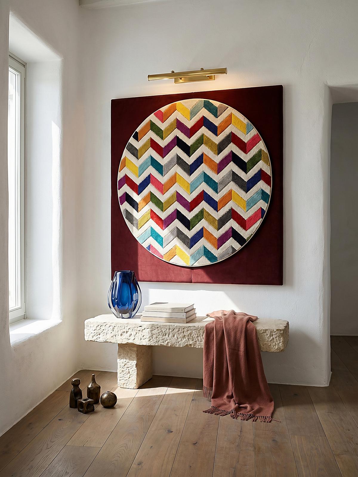 TEPPICH MEON, geometrisch, Bunt, Ø 160 cm - Multicolor, Textil (160/160cm) - KADIMA DESIGN