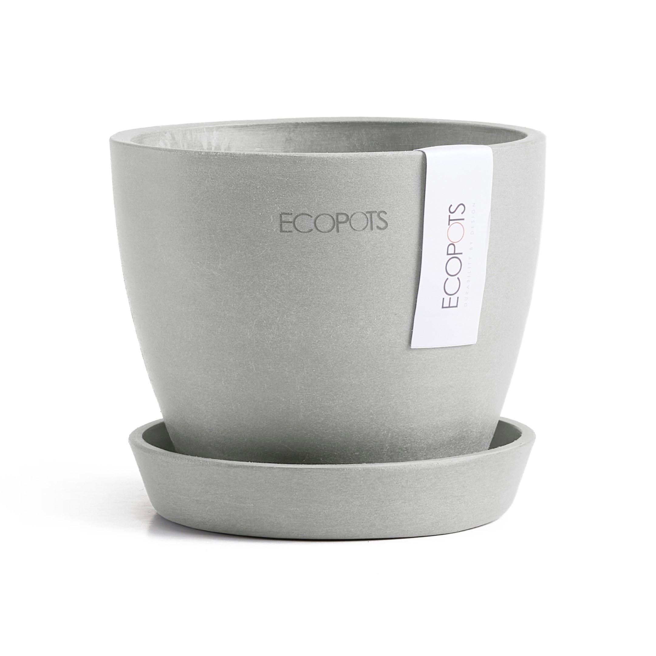 BLUMENTOPFUNTERSETZER Antwerp 11,5/10,1 cm Hellgrau - Hellgrau, Kunststoff (11.5/10.1cm) - Ecopots