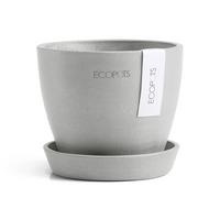 BLUMENTOPFUNTERSETZER Antwerp 11,5/10,1 cm Hellgrau - Hellgrau, Kunststoff (11.5/10.1cm) - Ecopots