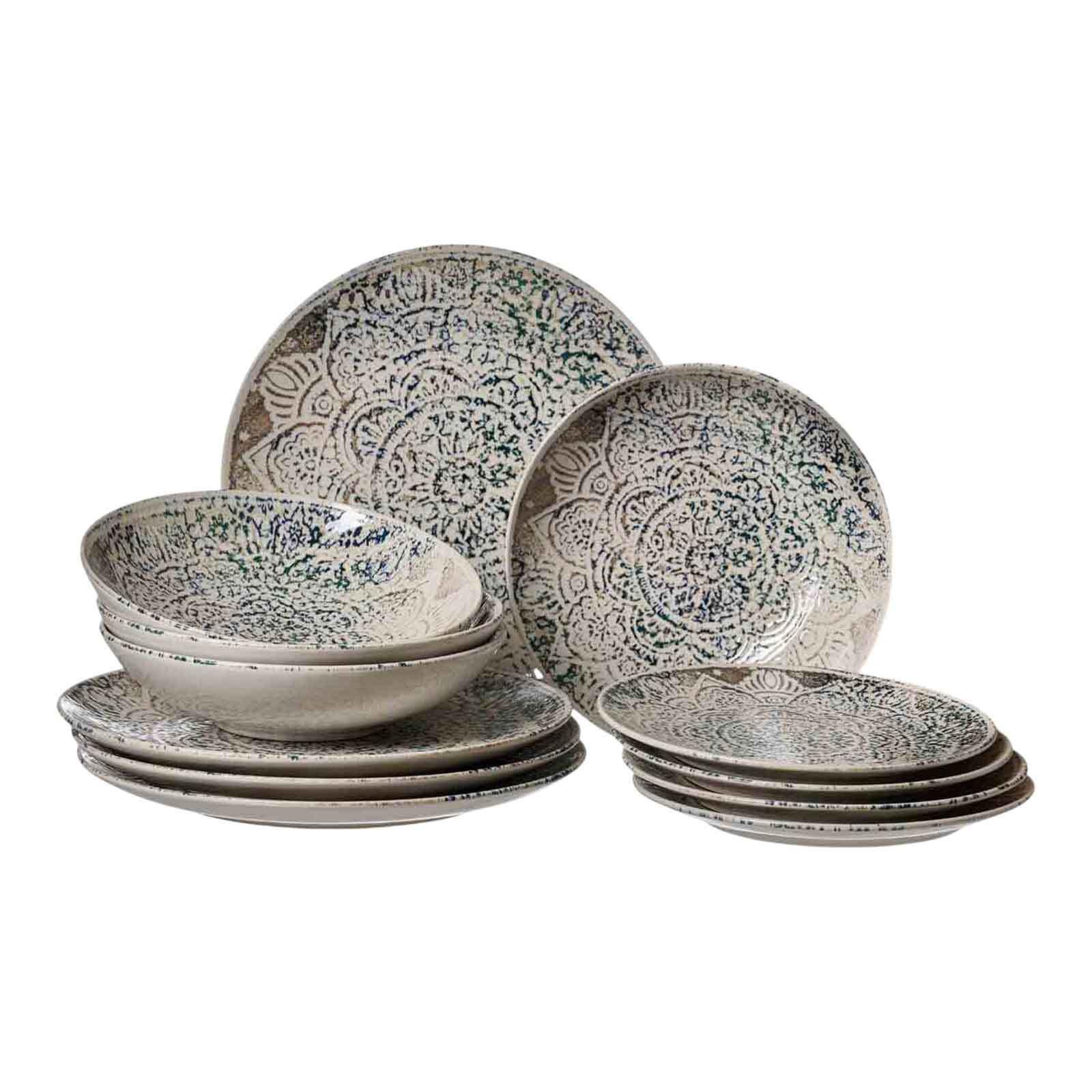 TELLER-SET Luigi bunt 12-tlg. - Multicolor, Keramik (22/27/27cm) - Ritzenhoff Breker