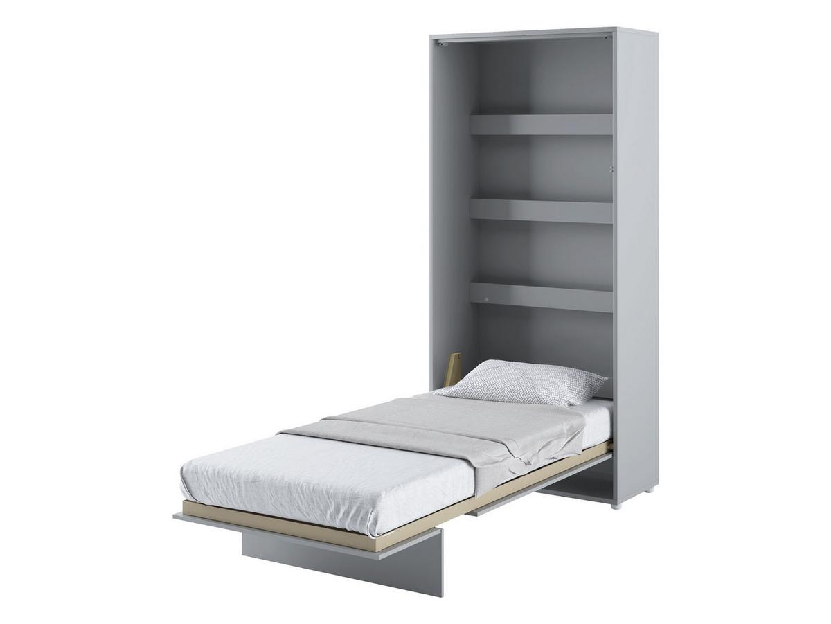 SCHRANKBETT Bed-Concept BC-03 90x200 mit zwei LED-Lampe - Grau, Holz/Holzwerkstoff (90/200cm) - MIRJAN24