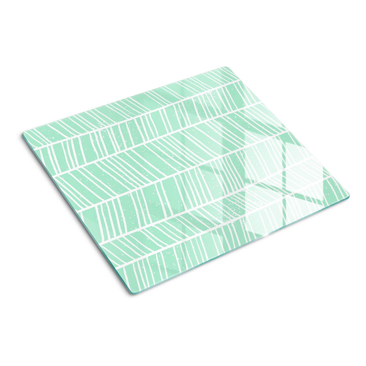 GLASPLATTE 60x52 cm Fischgrätenmuster - Grün, Glas (60/0.4/52cm) - TULUP