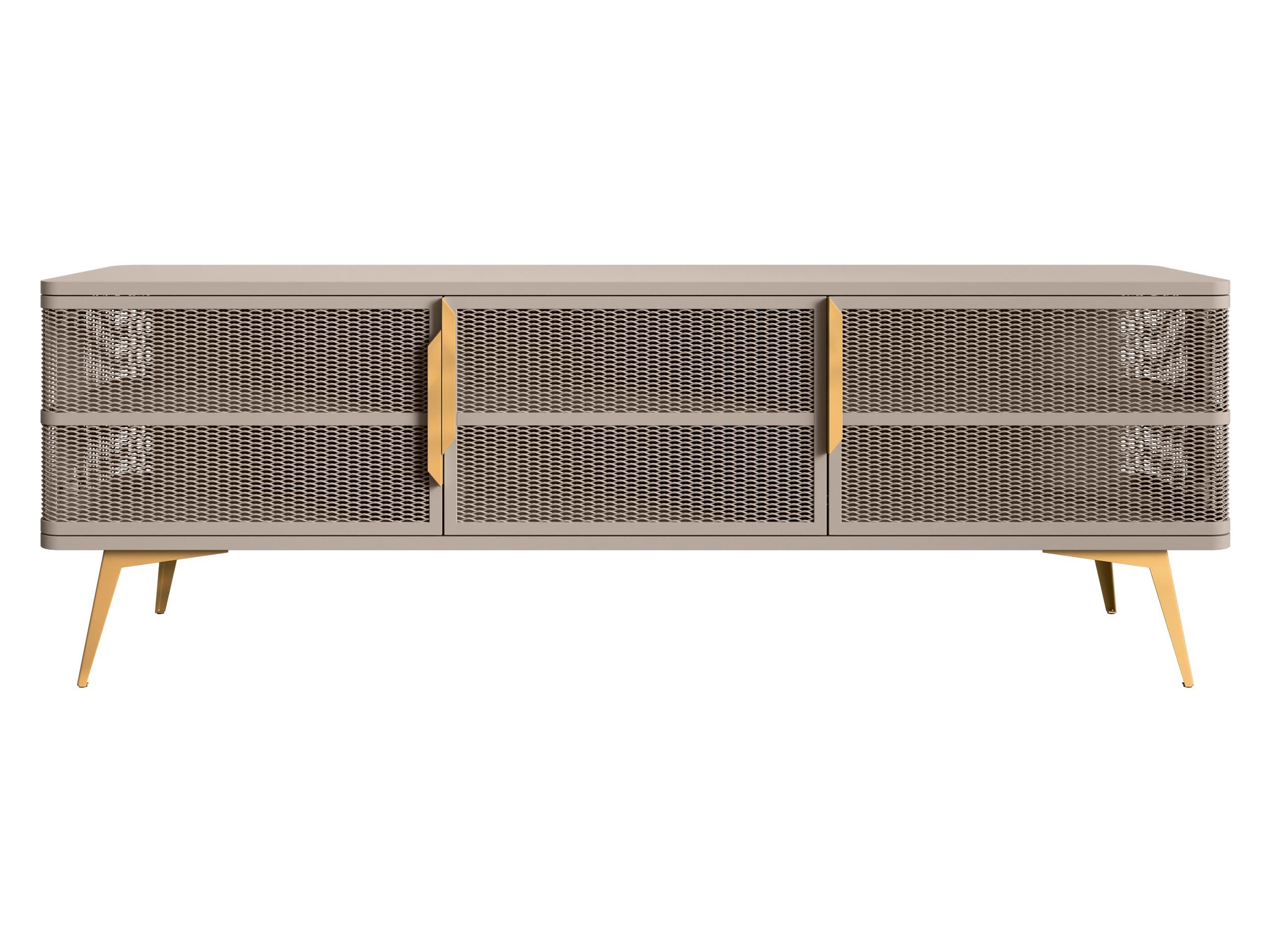 TV-LOWBOARD Modera - Kaschmir/Goldfarben, Holzwerkstoff/Metall (180/60/40cm) - MIRJAN24