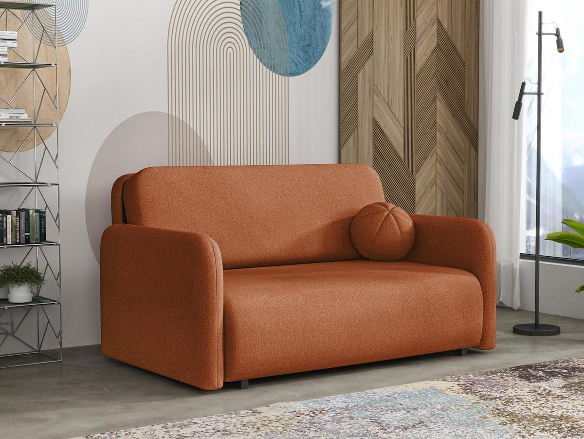 SCHLAFSOFA Viva Sun III - Schwarz/Orange, Holz/Textil (150/85/103cm) - MIRJAN24
