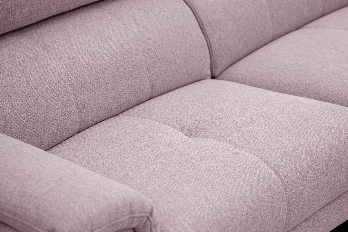 RELAXSOFA MATERA 3-Sitzer mit 2 Relaxfunktionen, rosa - Schwarz/Rosa, Holzwerkstoff/Textil (212/82/103cm) - Wozimo
