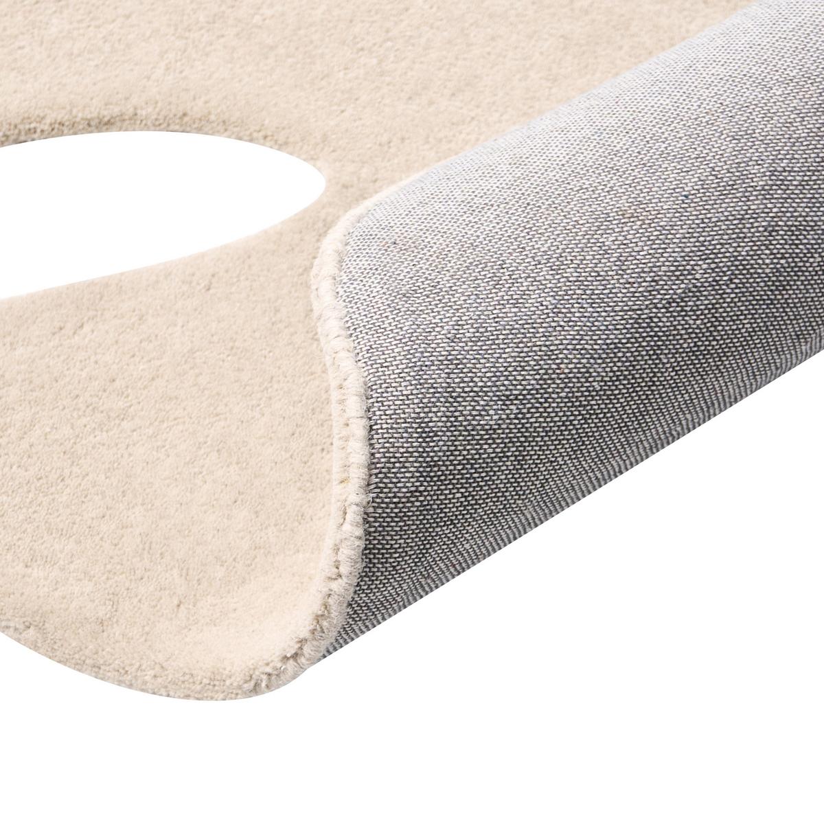 TEPPICH Cremeweiß 160/230 cm Wolle Nainital - Creme, Textil (160/230cm) - Beliani