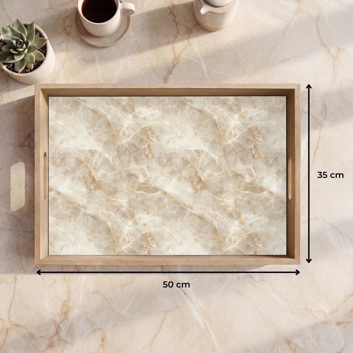 TABLETT Hellbeige - Onyx - Dezent 50x35 cm - Beige, Holz (50/5/5cm) - OnlyWow