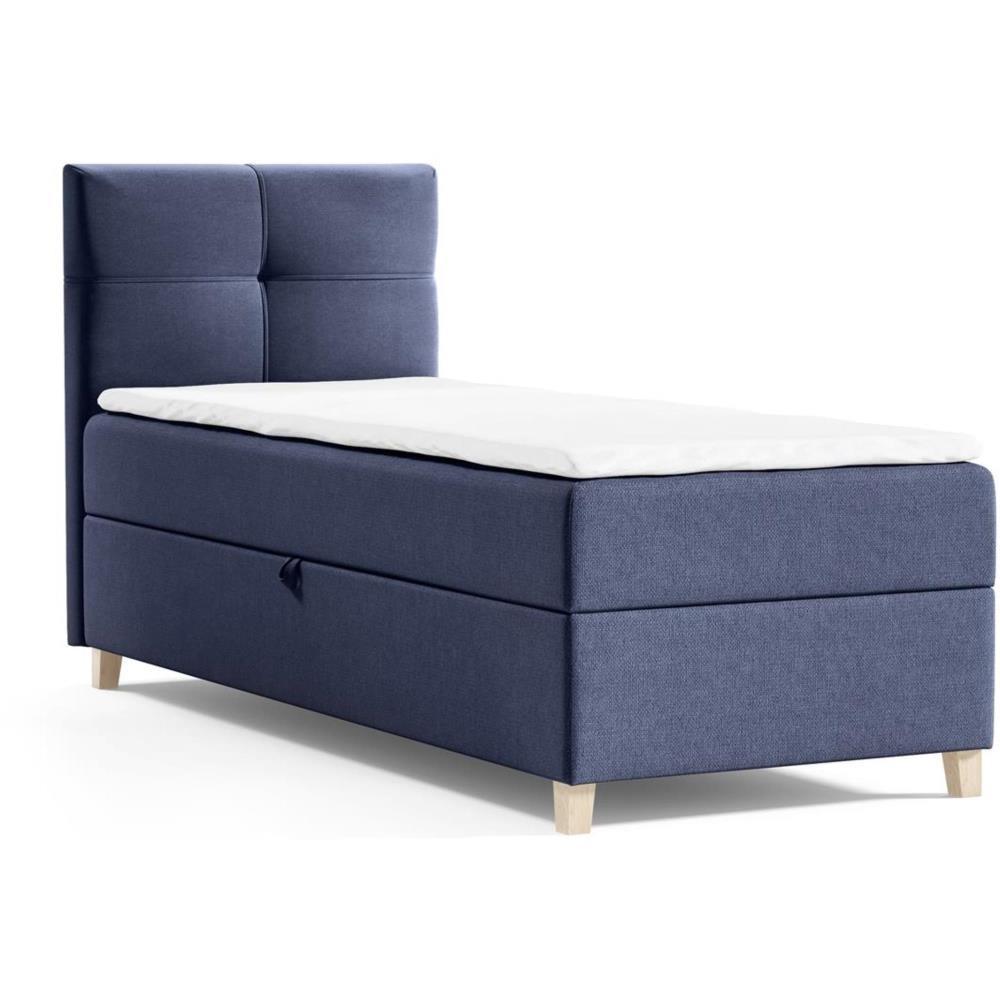 POLSTERBETT Helen Mini 93/206/106 dunkelblau - Dunkelblau, Holzwerkstoff/Textil (90/200cm) - Beautysofa