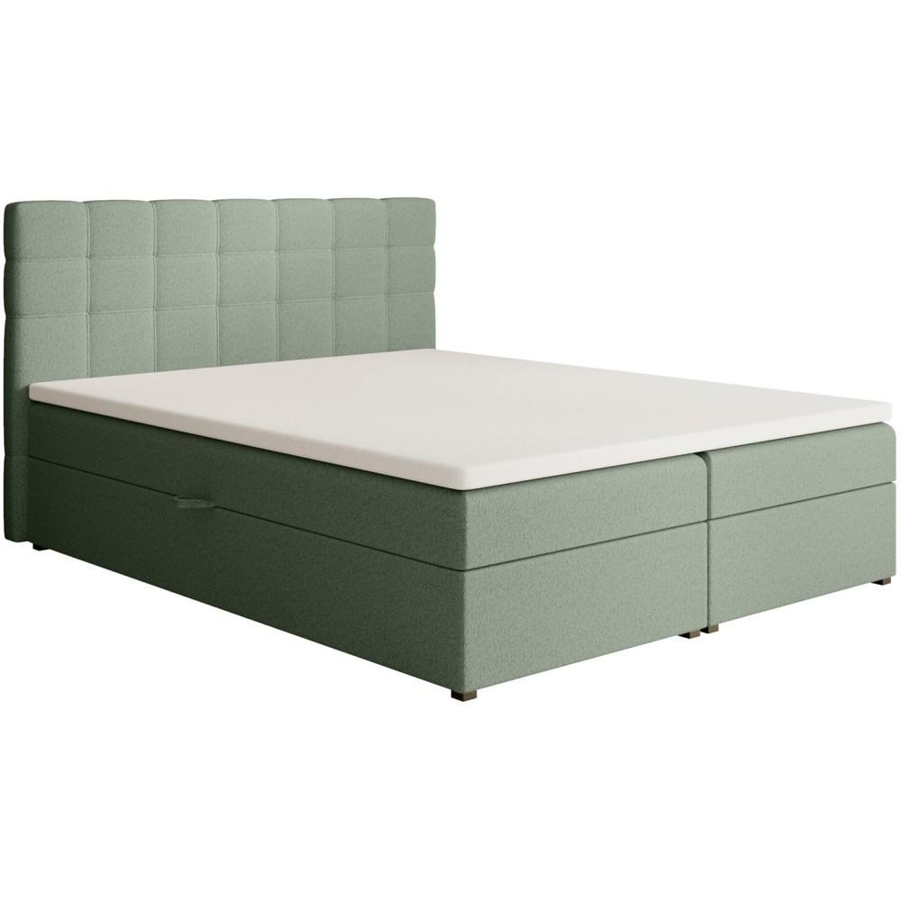 POLSTERBETT Topiq I 164/203/103 grün, Bouclé-Stoff - Grün, Holzwerkstoff (160/200cm) - Beautysofa