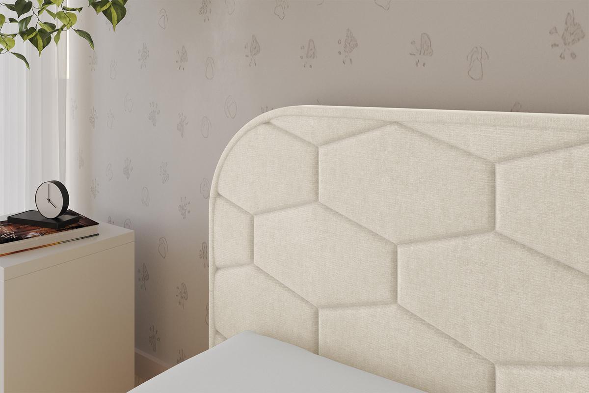 EINZELLBETT Jugendbett mit Bettkasten und Matratze H3/H4, Rechts - JAXY 80x200 Beige - Naturfarben, Holzwerkstoff/Textil (80/200cm) - ALTDECOR