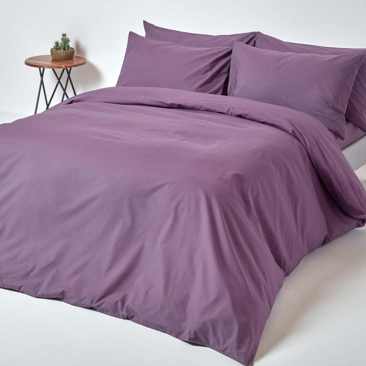 BETTLAKEN ohne Gummizug, Ägyptische Baumwolle, Fadendichte 200 - Lila, Textil (270/300cm) - Homescapes