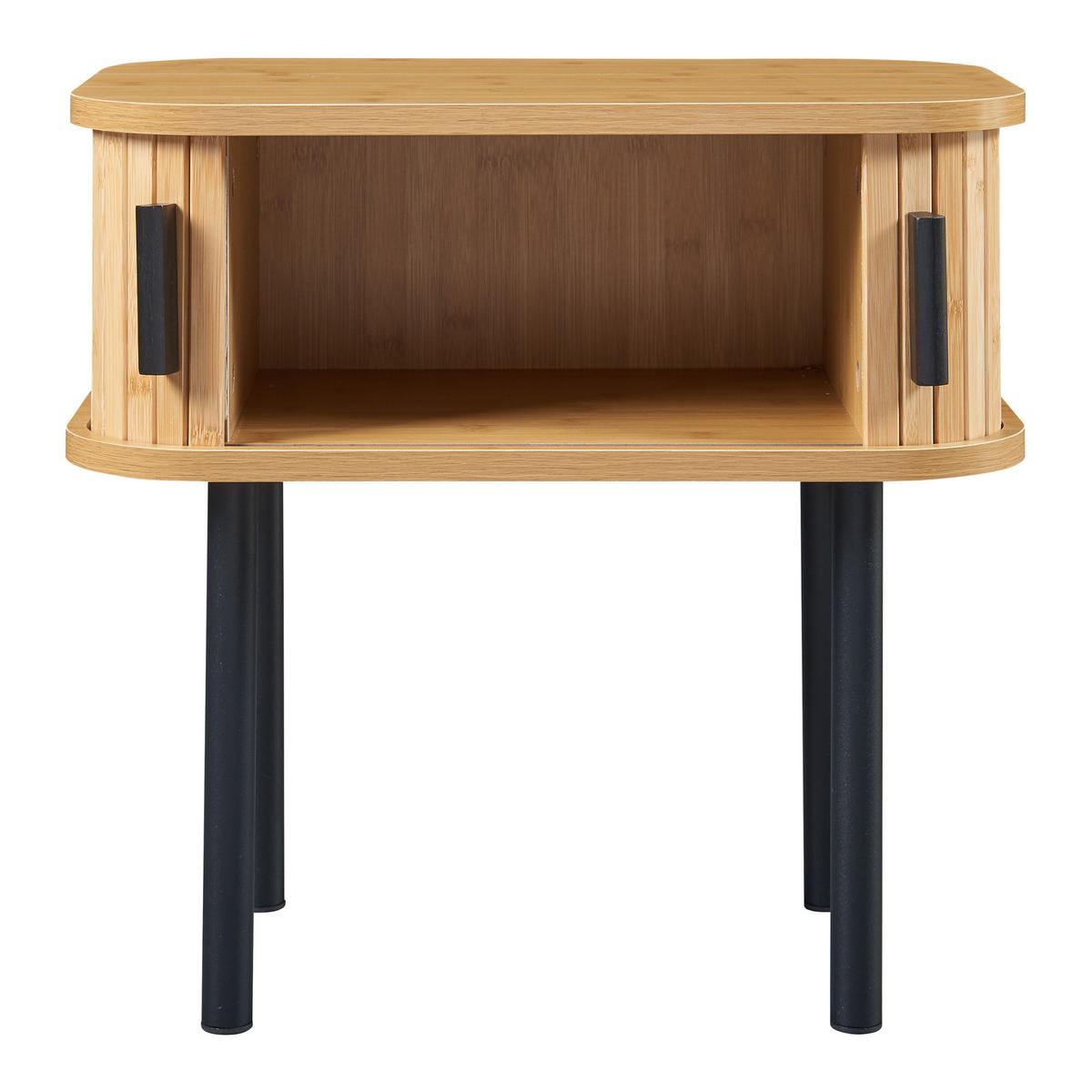 BEISTELLTISCH Tvedestrand - Schwarz/Naturfarben, Holzwerkstoff/Metall (48/30/45cm) - [en.casa]