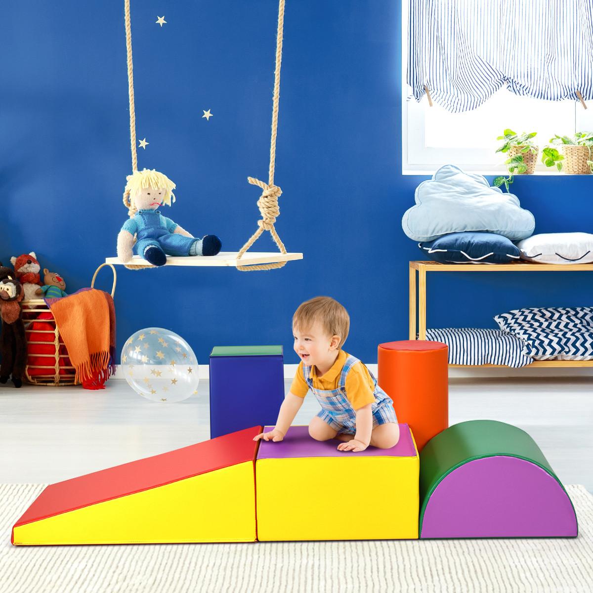 SCHAUMSTOFFBLOCK Farbig (5-teilig) - Multicolor, Leder (40/20.5/40cm) - COSTWAY