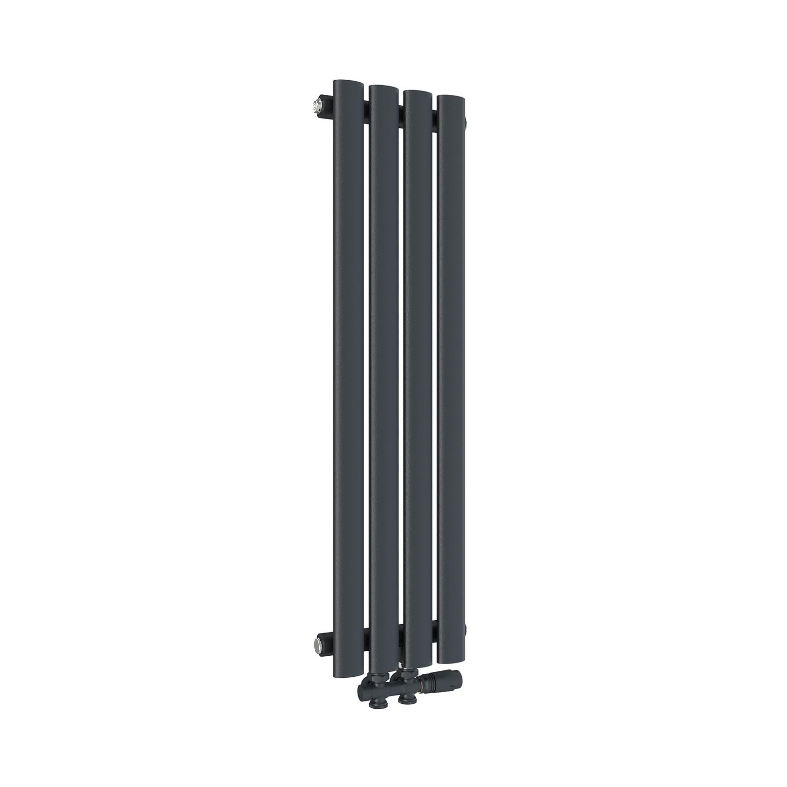 HEIZKÖRPER Doppelrohr vertikal montierbar Anthrazit 24/90/5,8 cm - Anthrazit, Metall (24/90/5.8cm) - EMKE