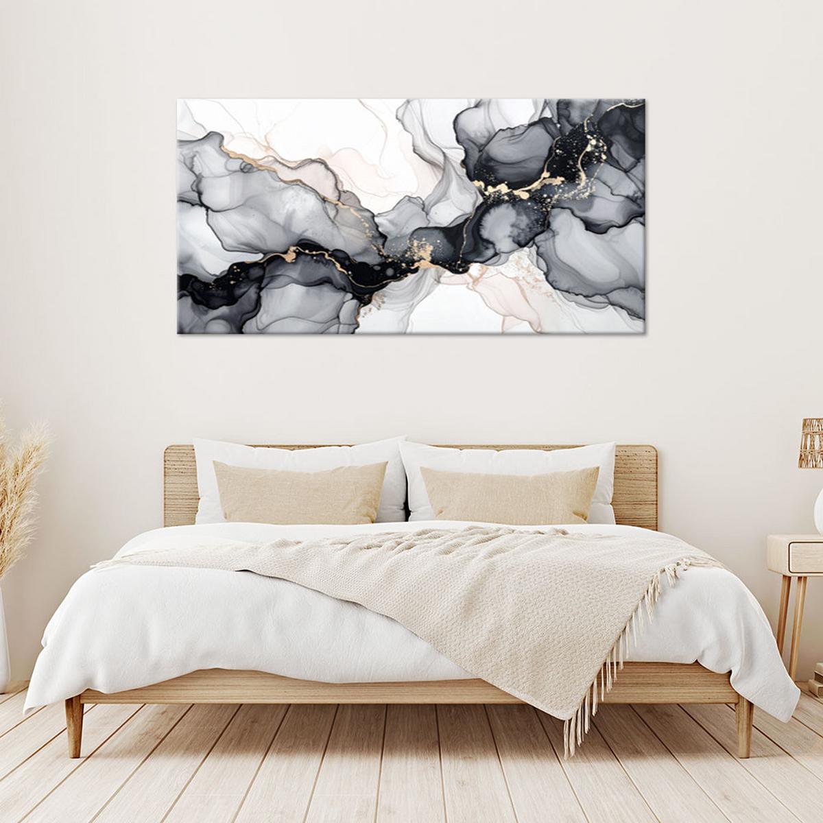LEINWANDBILD Abstraktion 100x50cm - Schwarz, Textil (100/50cm) - Feeby