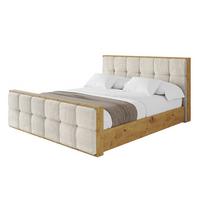 POLSTERBETT mit Bettkasten, Fußteil und Lattenrost, Boxbett ohne Matratze - ENZO7-Z 120x200 - Ecru, Holzwerkstoff/Textil (120/200cm) - ALTDECOR