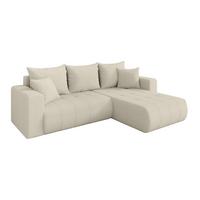 ECKSOFA mit Schlaffunktion Ottomane Rechts MILA-L 277x194x86 Beige Bouclé - Sandfarben/Beige, Holzwerkstoff/Kunststoff (277/194cm) - ALTDECOR