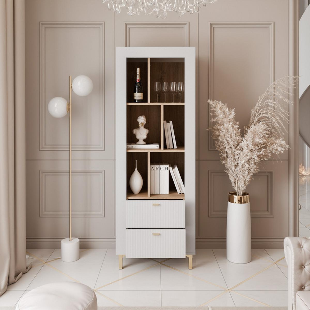 REGAL AVENA, 60/40/169 cm Kaschmir / Eiche - Kaschmir, Holzwerkstoff/Kunststoff (60/169/40cm) - Idohome