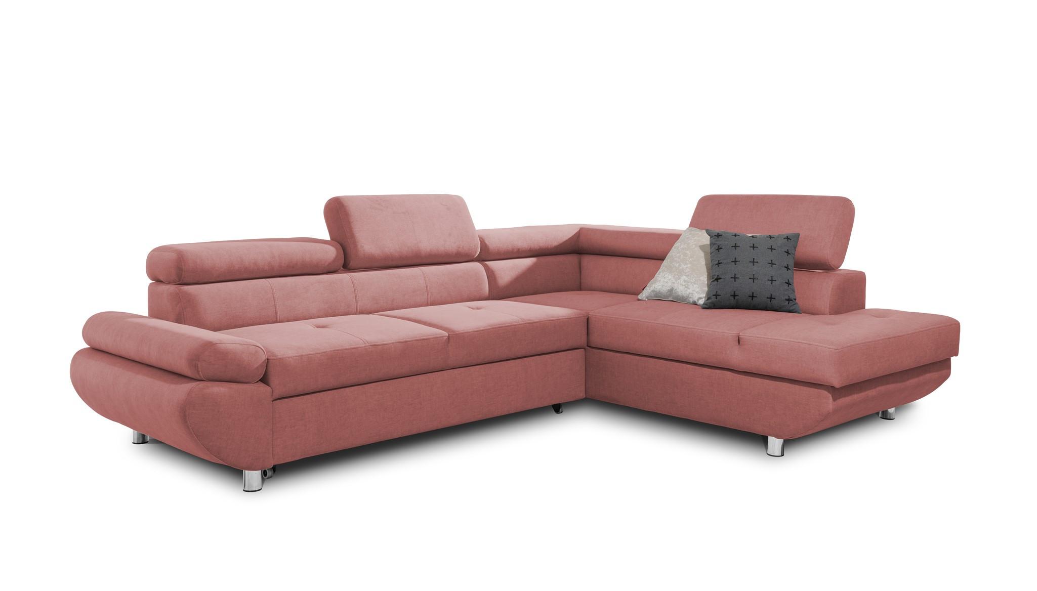 ECKSOFA Schlafsofa Panos In Esito - Rosa, Holzwerkstoff/Textil (210/275cm) - Fun Möbel