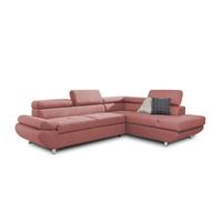 ECKSOFA Schlafsofa Panos In Esito - Rosa, Holzwerkstoff/Textil (210/275cm) - Fun Möbel