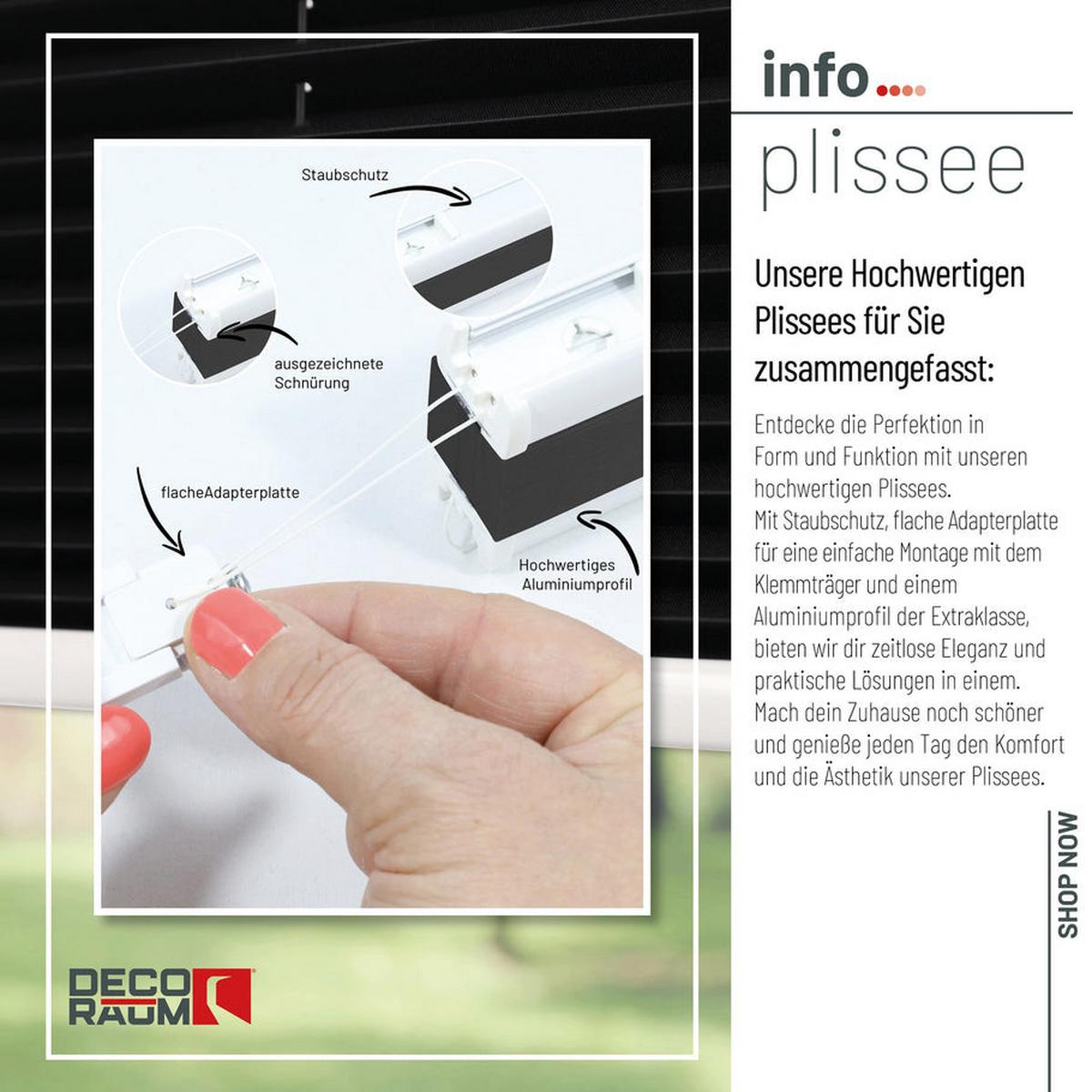 PLISSEE Basic 80 x 150cm Klemmfix ohne Bohren - Schwarz, Textil (80/150cm) - Deco-Raum
