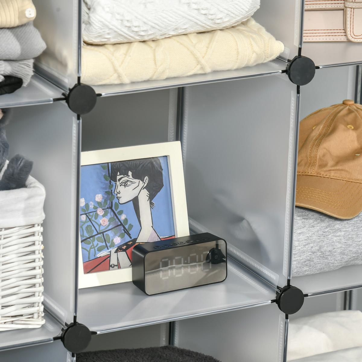 DIY Regalsystem, Kleiderschrank, Weiß - Weiß, Metall (32/125/125cm) - HOMCOM