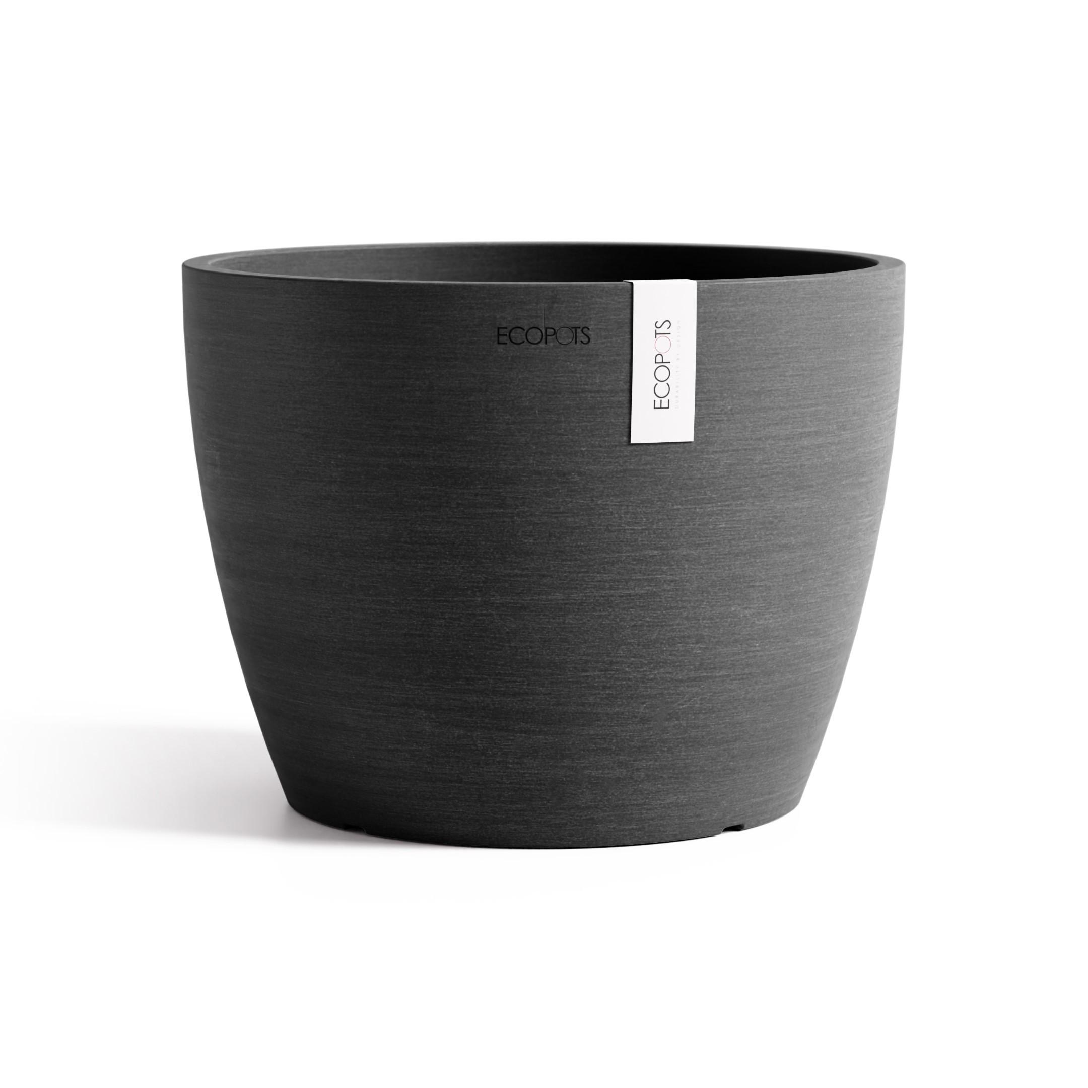 BLUMENTOPF Stockholm 23,3/17,7 cm Dunkelgrau - Dunkelgrau, Kunststoff (23.3/17.7cm) - Ecopots