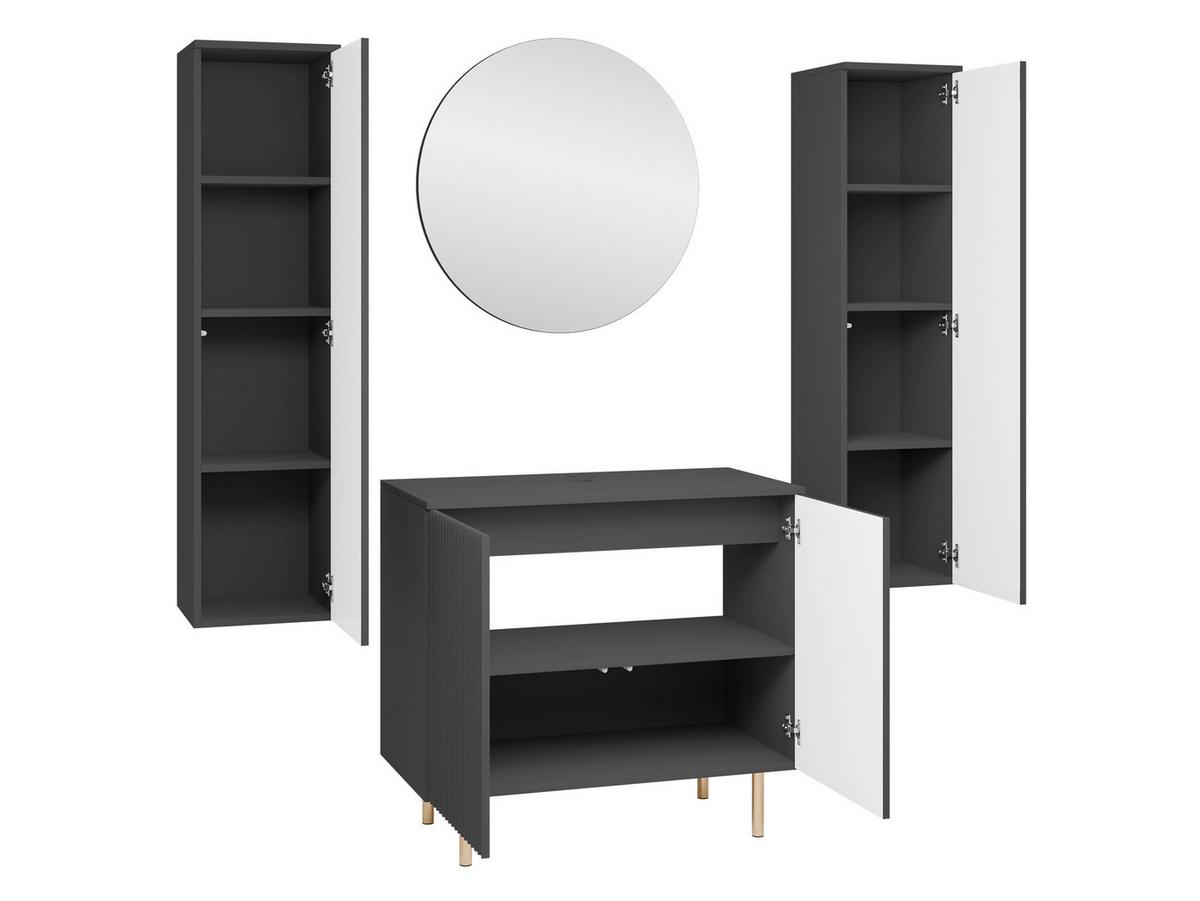 BADMÖBEL-SET Nubia IV - Goldfarben/Schwarz, Holzwerkstoff/Metall (87/79/45cm) - MIRJAN24