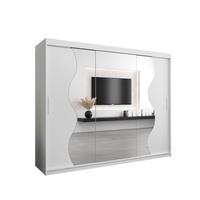 SCHWEBETÜRENSCHRANK 200/250/62 3-türig - Silberfarben/Weiß, Holz/Kunststoff (250/200/62cm) - MÖBEL KRYSPOL