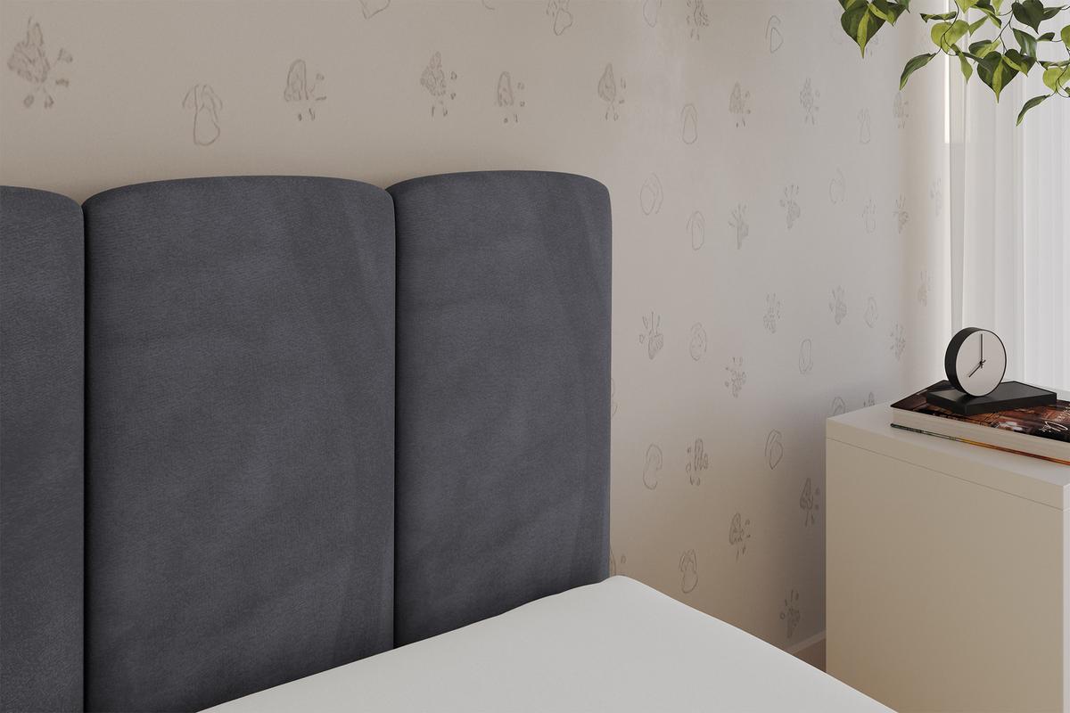 EINZELLBETT Jugendbett mit Bettkasten, Rechts - DEXY 90x200 Dunkelgrau - Titanfarben, Holzwerkstoff/Textil (90/200cm) - ALTDECOR