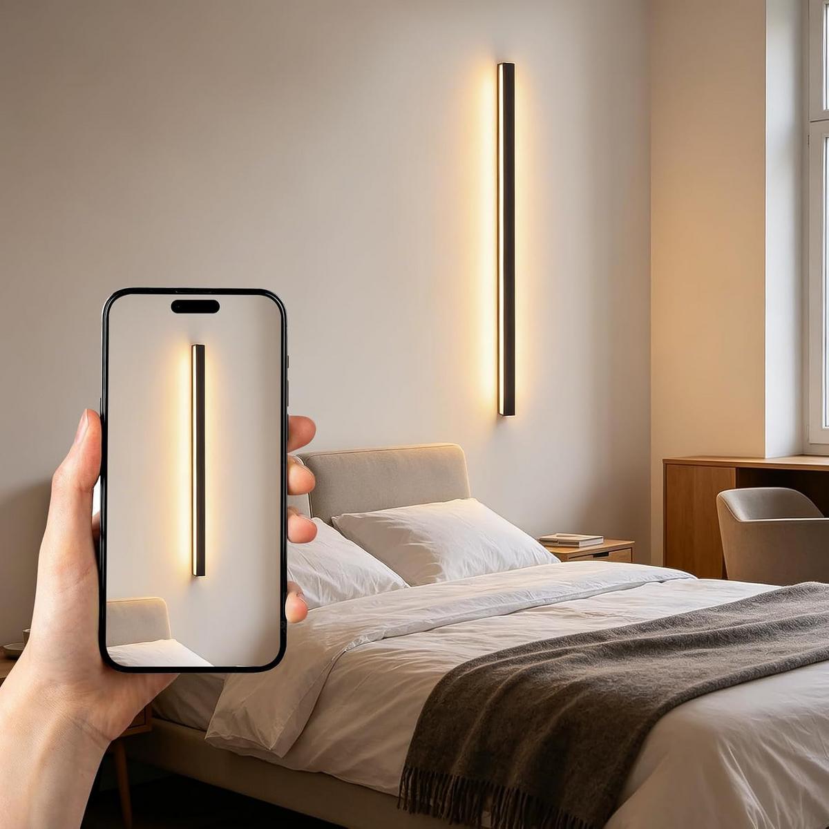 LED WANDLEUCHTE Dünthar 100/3.8/2.5 cm - Schwarz, Kunststoff/Metall (3.8/2.5/100cm) - ZMH