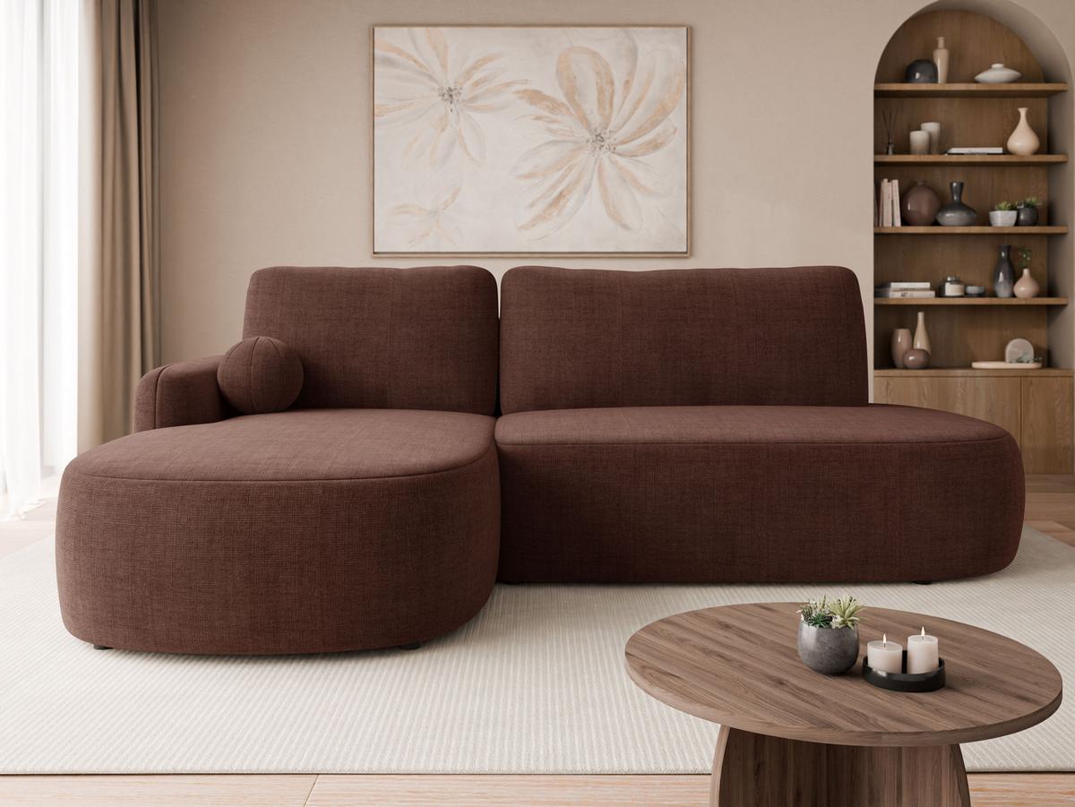 ECKSOFA Loridu O Premium, Seite: Links - Nussbaumfarben/Schwarz, Holz/Kunststoff (274/174cm) - MIRJAN24