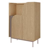 BÜCHERREGAL Camel mit 2 Türen und geriffeltem Detail, 90 cm, Frühlingseiche + Toffee - Eichefarben, Holzwerkstoff/Metall (92/128/42cm) - Beautysofa