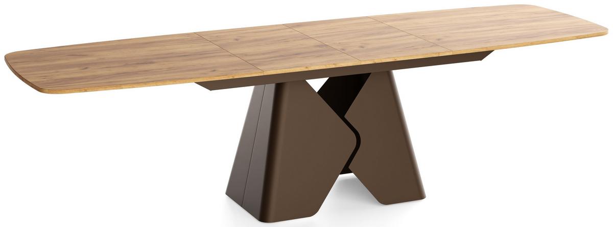 ESSTISCH Vanta rechteckig ausziehbar verlängerbar mit Braunem Metallgestell, Eiche Braun 200-290/90/76 cm - Eiche Wotan/Braun, Holzwerkstoff/Metall (90/290/76cm) - WFL GROUP