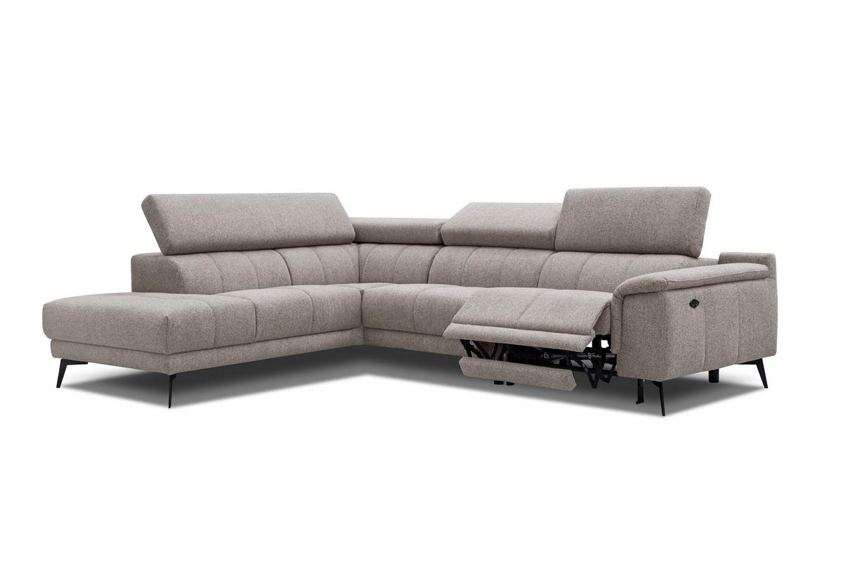 ECKSOFA FIERO 5-Sitzer mit 1 Relaxfunktion, taupe - Taupe, Holzwerkstoff/Textil (228/290cm) - Wozimo