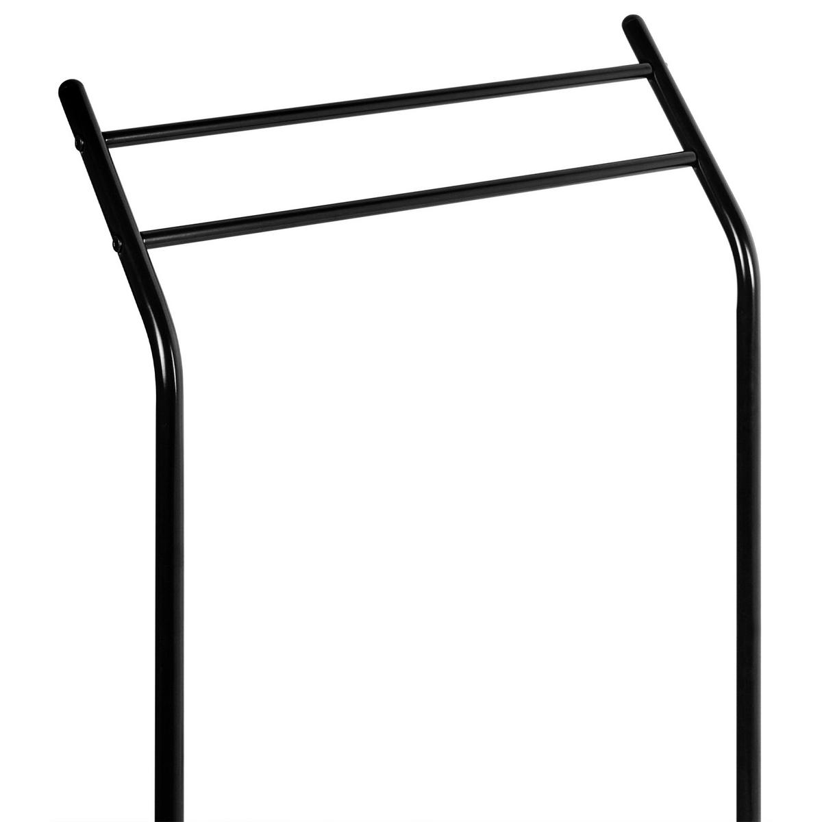 HANDTUCHSTÄNDER Metall Schwarz Cotia - Schwarz, Holz (50/130/46cm) - Beliani